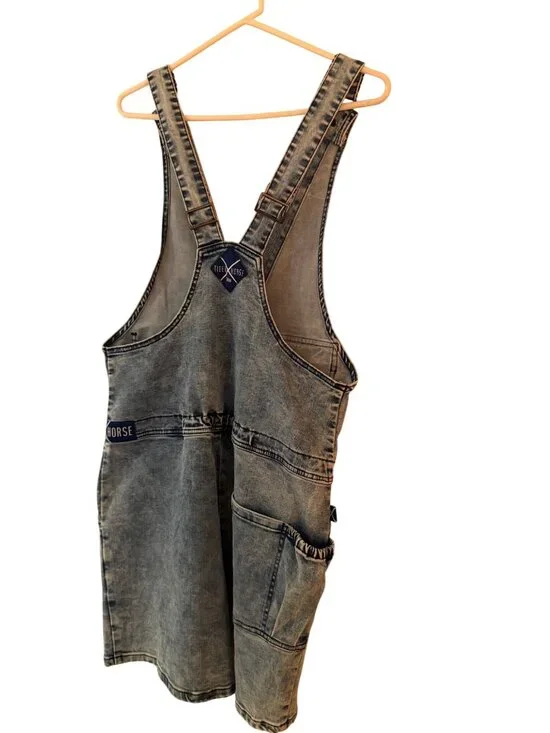 Tiger x Horse Mens Denim Overall Size Medium Blue West Snow Wash Pocket Casual - Picture 5 of 14